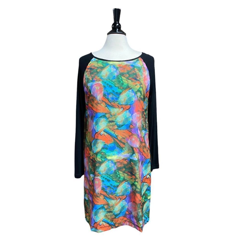 Vivante Multi Color Long Sleeve Dress Size Large NWOT